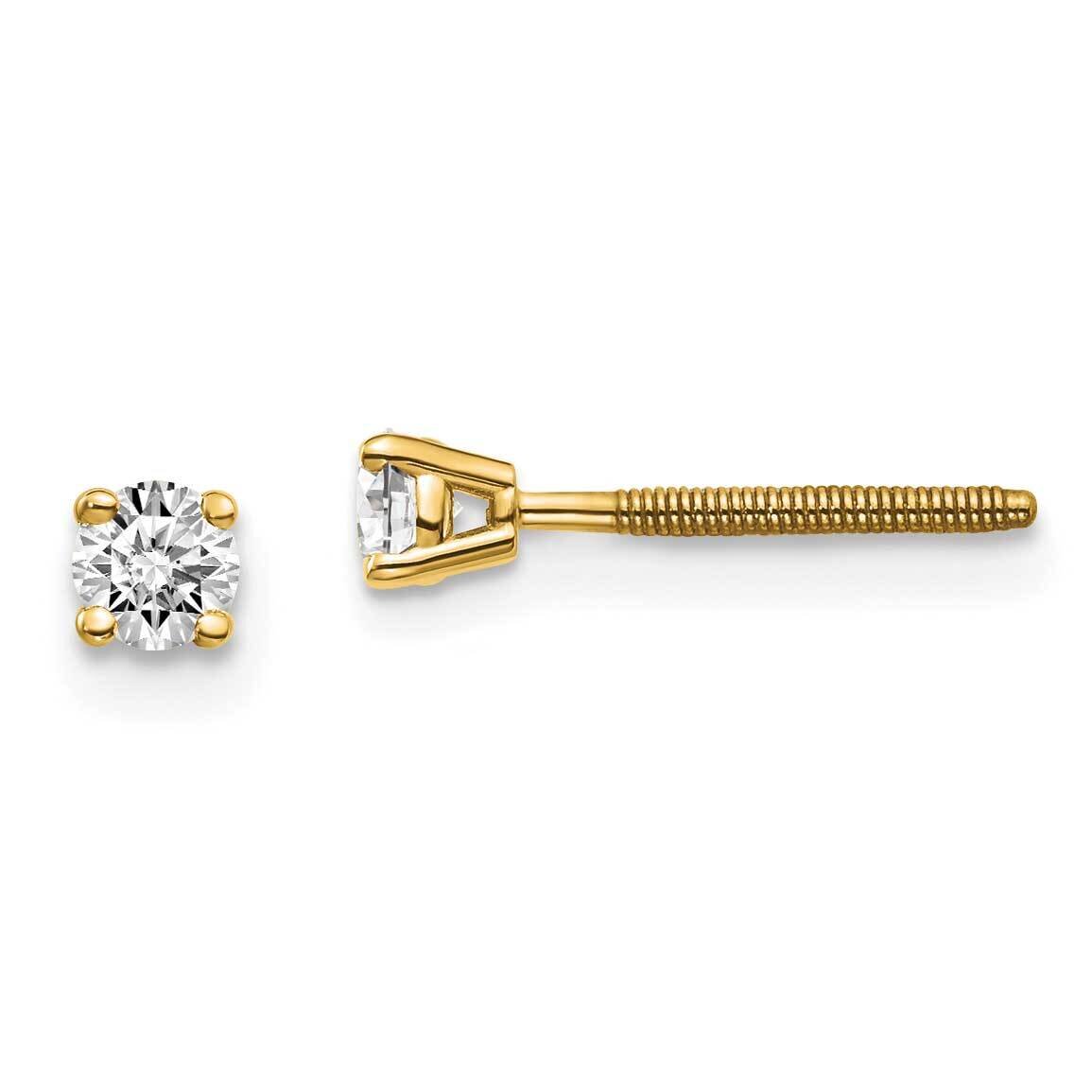 1/5ctw Cert. SI1/SI2 G H I Lab Grown Diamond Screw Back Earrings 14k Yellow Gold EM1006S-020C-LG, M…