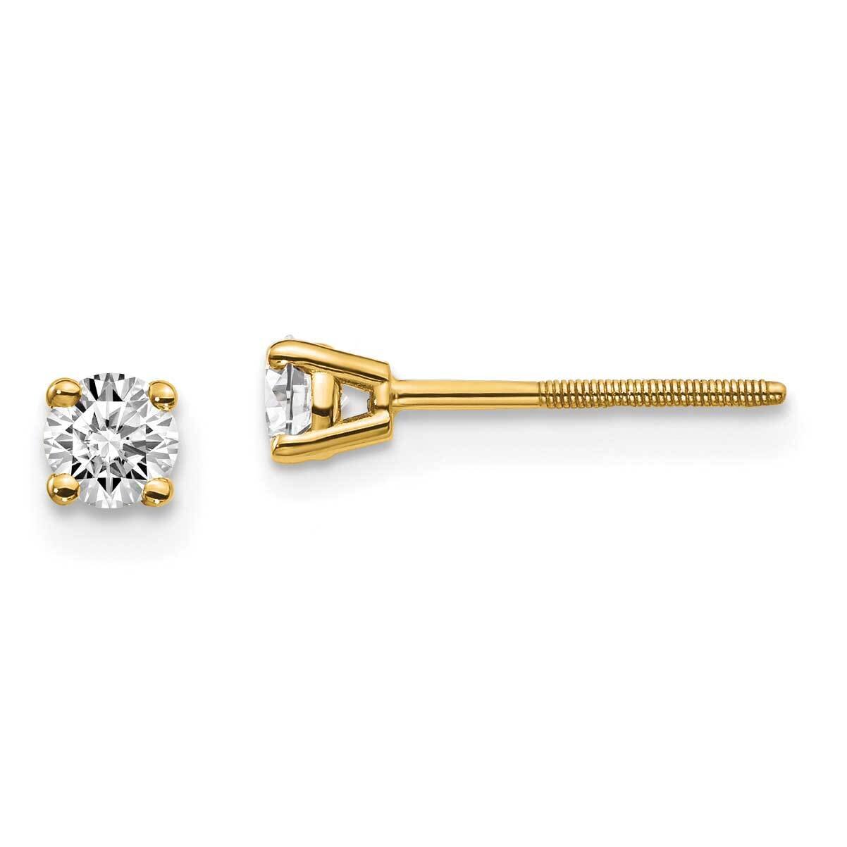 1/4ctw Cert. SI1/SI2 G H I Lab Grown Diamond Screw Back Earrings 14k Yellow Gold EM1006S-025C-LG