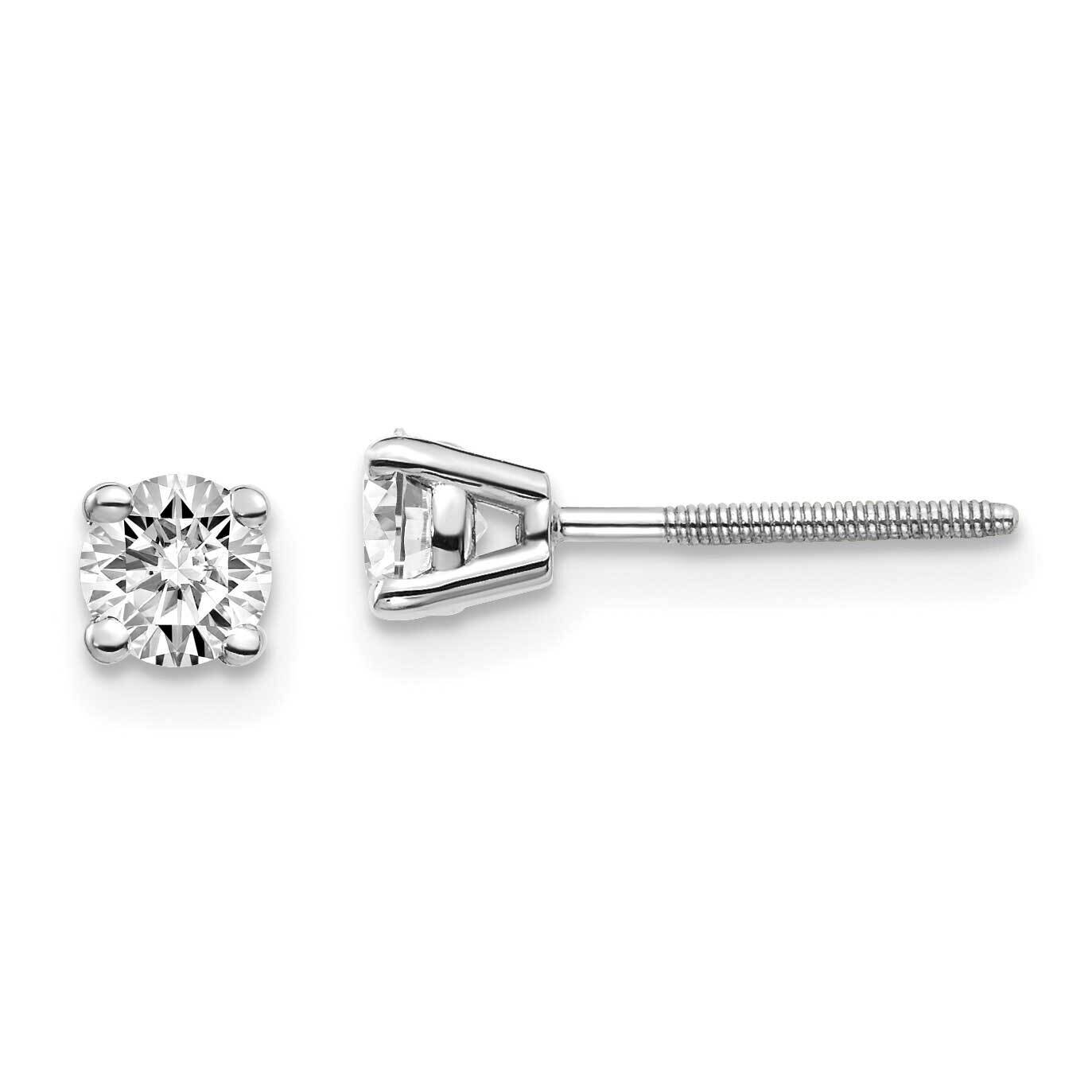 1/2ctw Cert. SI1/SI2 G H I Lab Grown Diamond Screw Back Earrings 14k White Gold EM1006S-050C-WLG