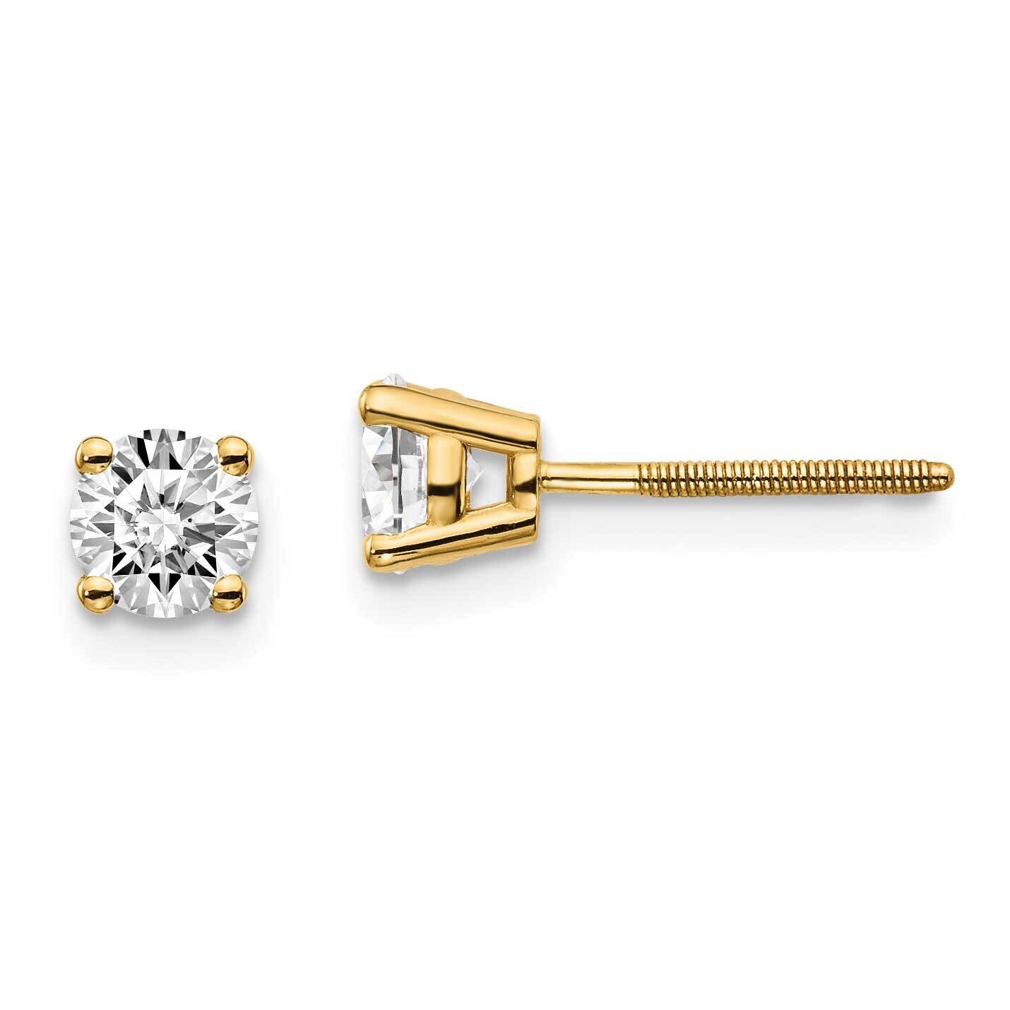 2/3ctw Cert. VS/SI D E F Lab Grown Diamond Screw Back Earrings 14k Yellow Gold EM1006S-066C-LD, MPN…