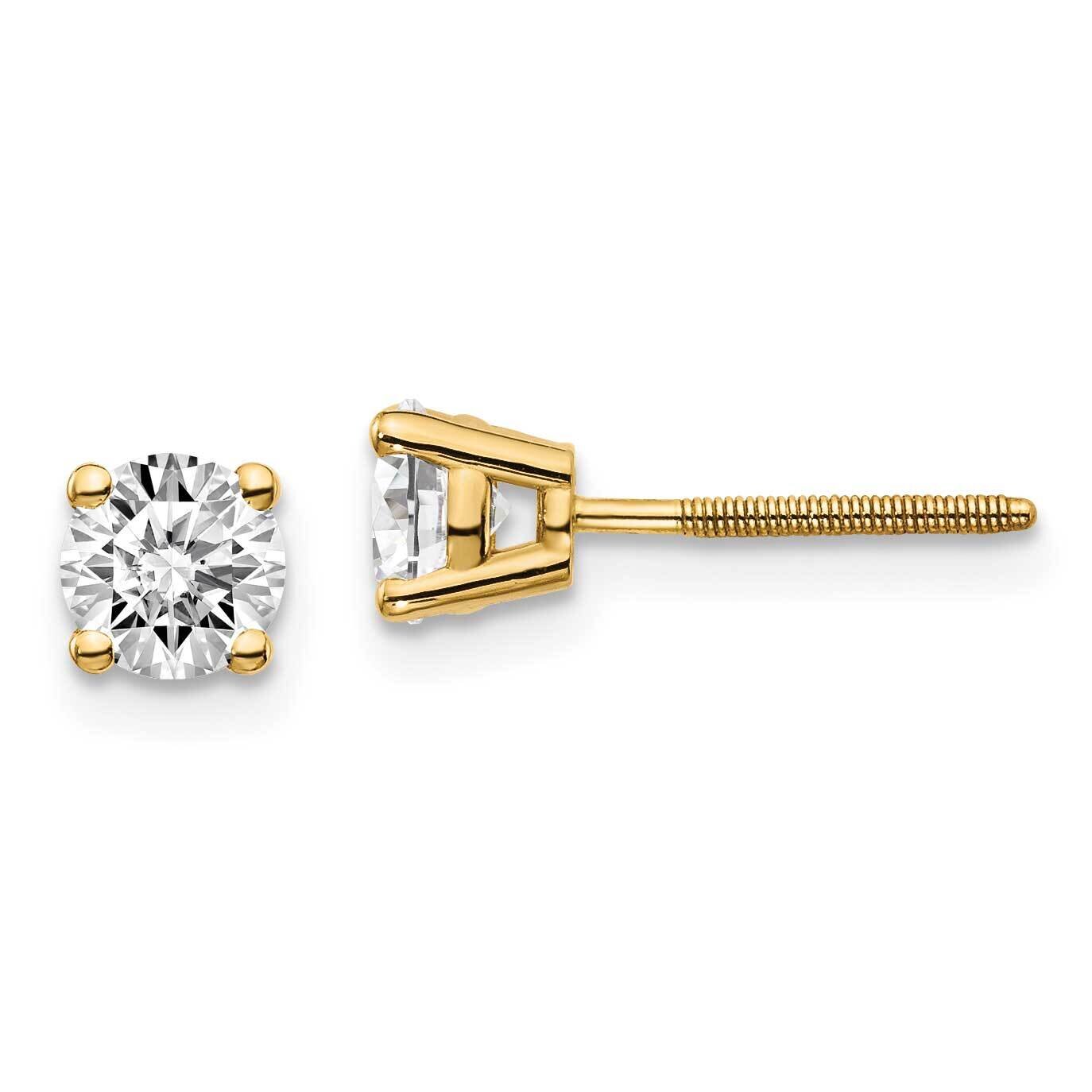 3/4ctw SI1/SI2 G H I Lab Grown Diamond Screw Back Earrings 14k Yellow Gold EM1006S-075-LG, MPN: EM1…