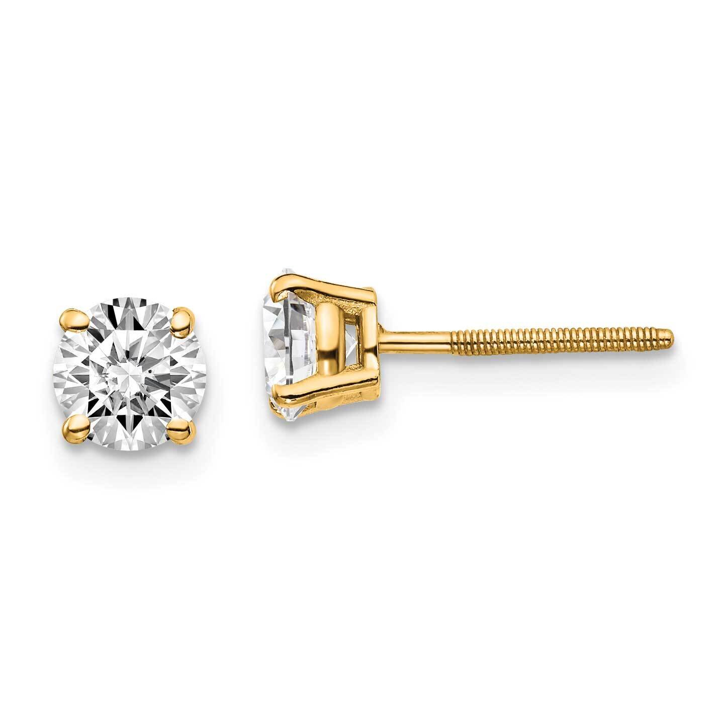 1ctw VS/SI D E F Lab Grown Diamond Screw Back Earrings 14k Yellow Gold EM1006S-100-LD, MPN: EM1006S…