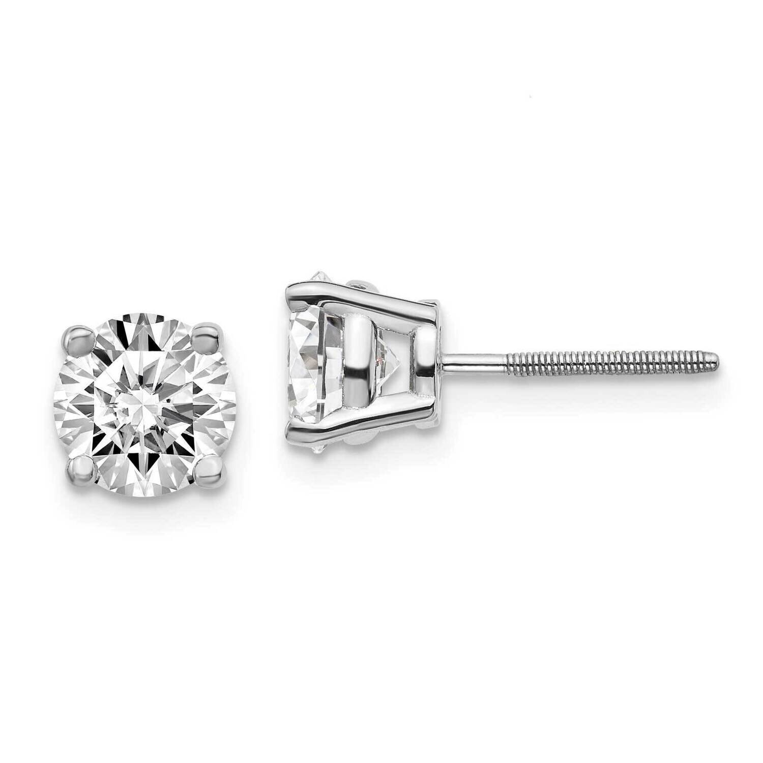 2ctw Cert. SI1/SI2 G H I Lab Grown Diamond Screw Back Earrings 14k White Gold EM1006S-200C-WLG, MPN…