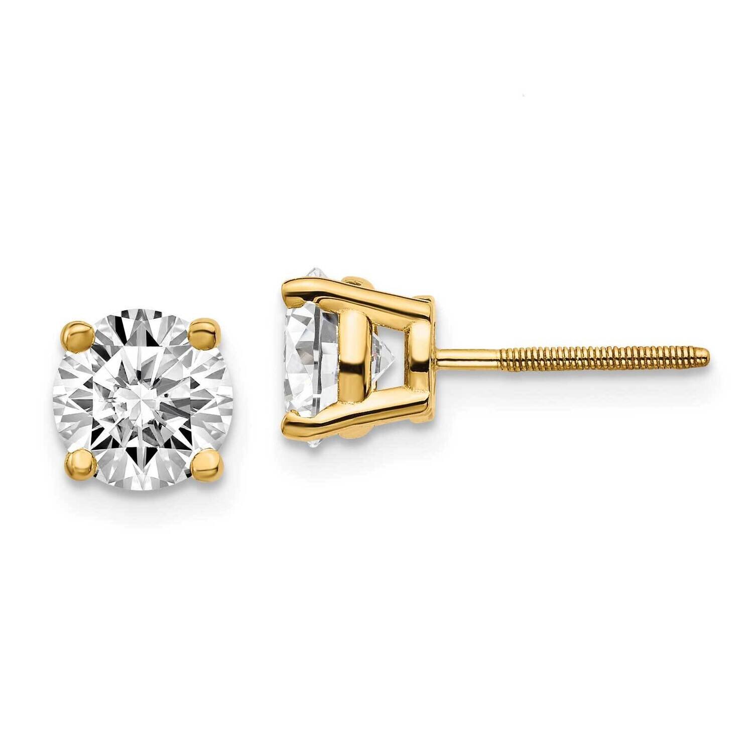 2ctw SI1/SI2 G H I Lab Grown Diamond Screw Back Earrings 14k Yellow Gold EM1006S-200-LG, MPN: EM100…