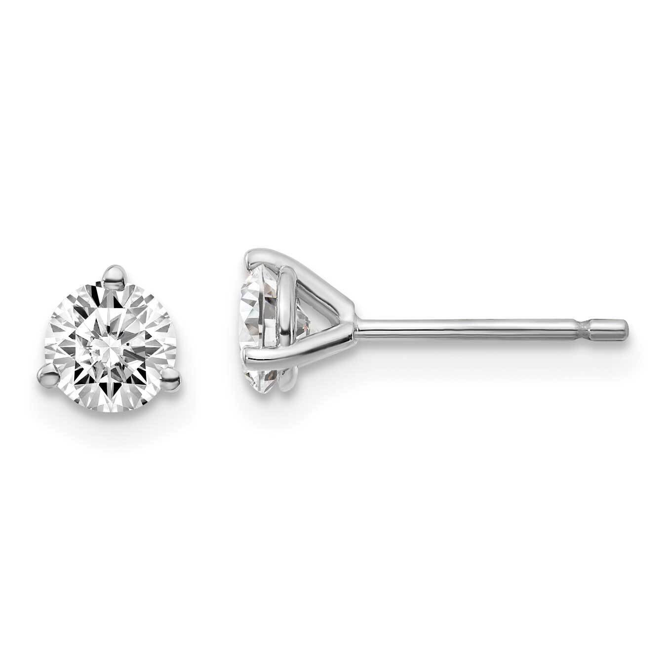 2/3ctw Certified VS/SI D E F Lab Grown Diamond 3 Prong Earrings 14k White Gold EM1007-066C-WLD, MPN…