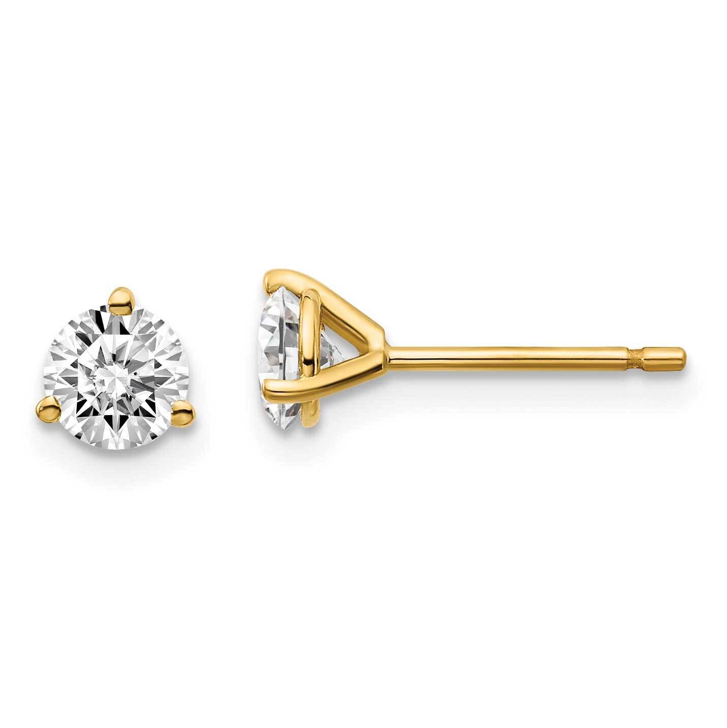 3/4ctw Certified VS/SI D E F Lab Grown Diamond 3 Prong Earrings 14k Yellow Gold EM1007-075C-LD, MPN…