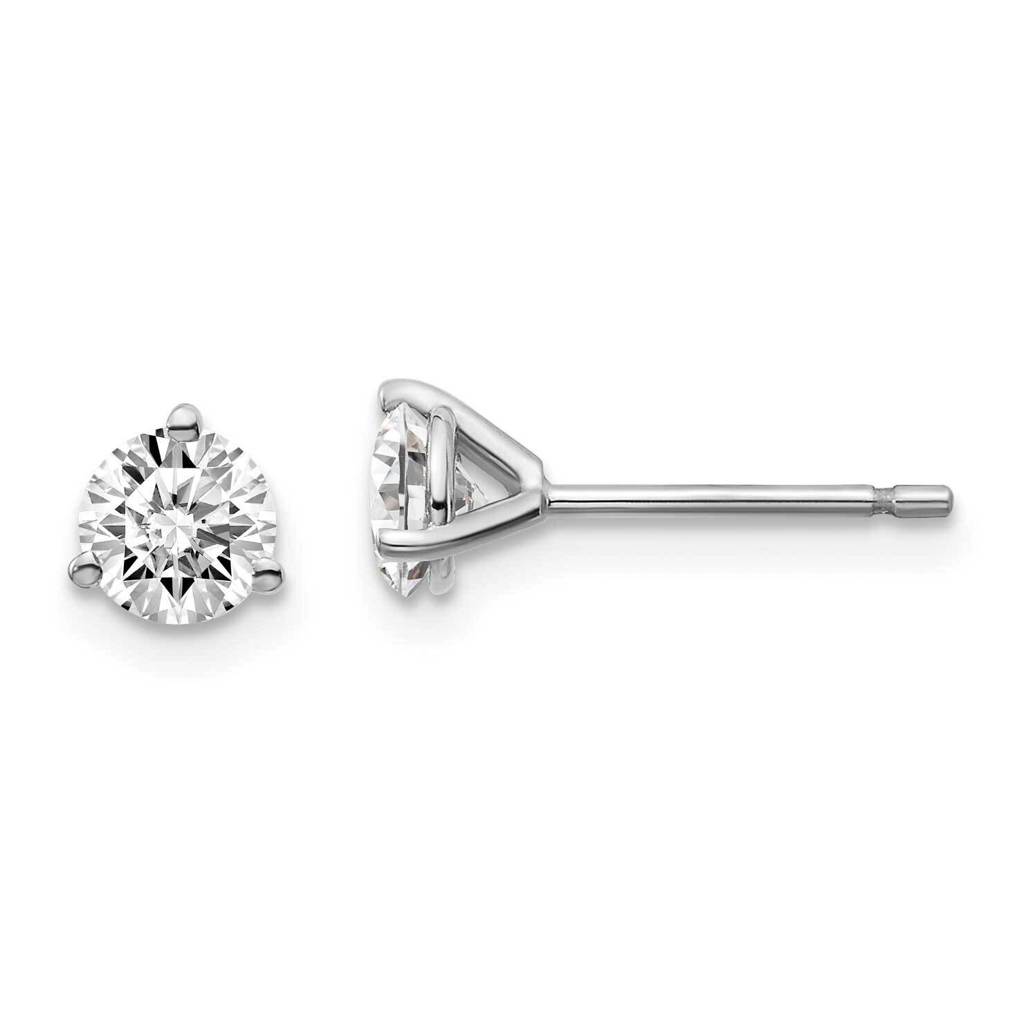 3/4ctw Certified SI1/SI2 G H I Lab Grown Diamond 3 Prong Earrings 14k White Gold EM1007-075C-WLG, M…