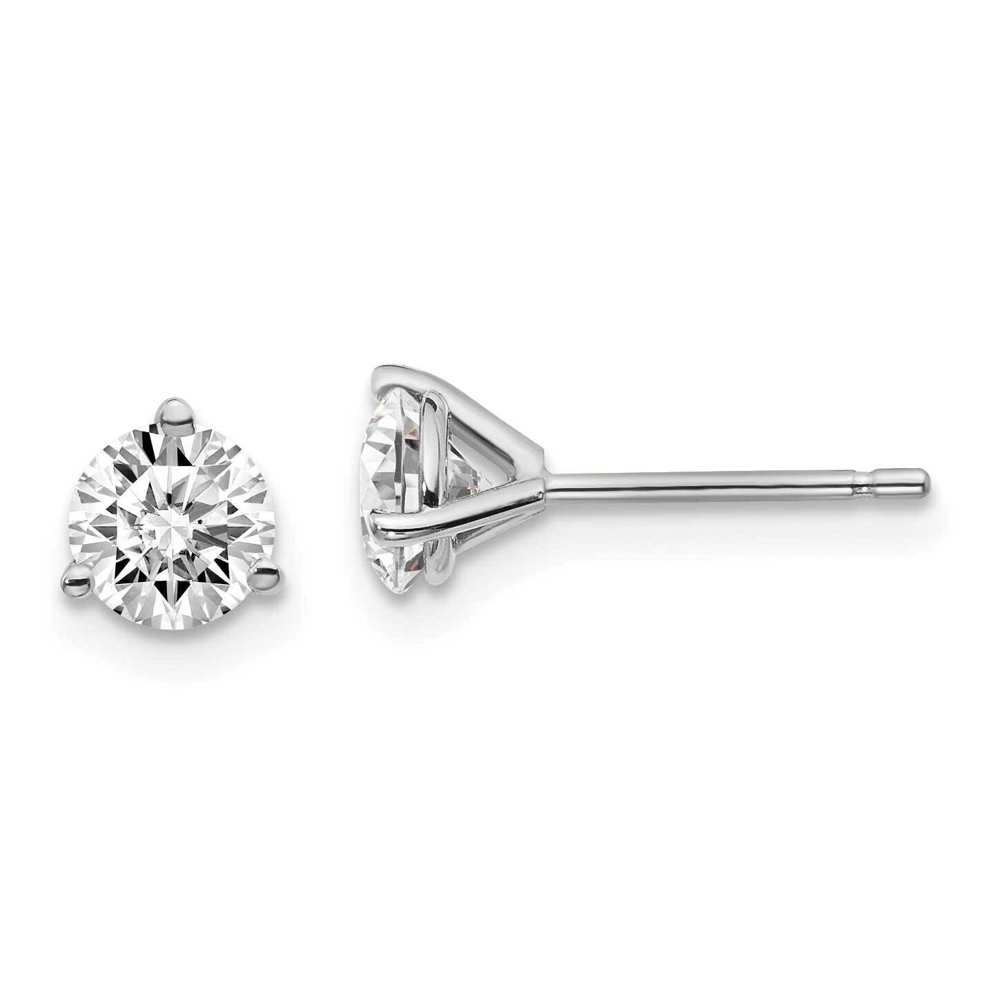 1ctw SI1/SI2 G H I Lab Grown Diamond 3 Prong Earrings 14k White Gold EM1007-100-WLG