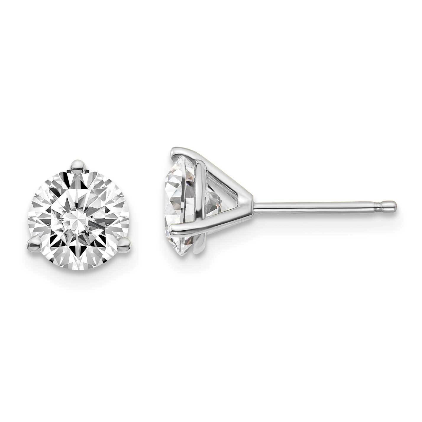 1 1/2ctw Cert. SI1/SI2 G H I Lab Grown Diamond 3 Prong Earrings 14k White Gold EM1007-150C-WLG, MPN…