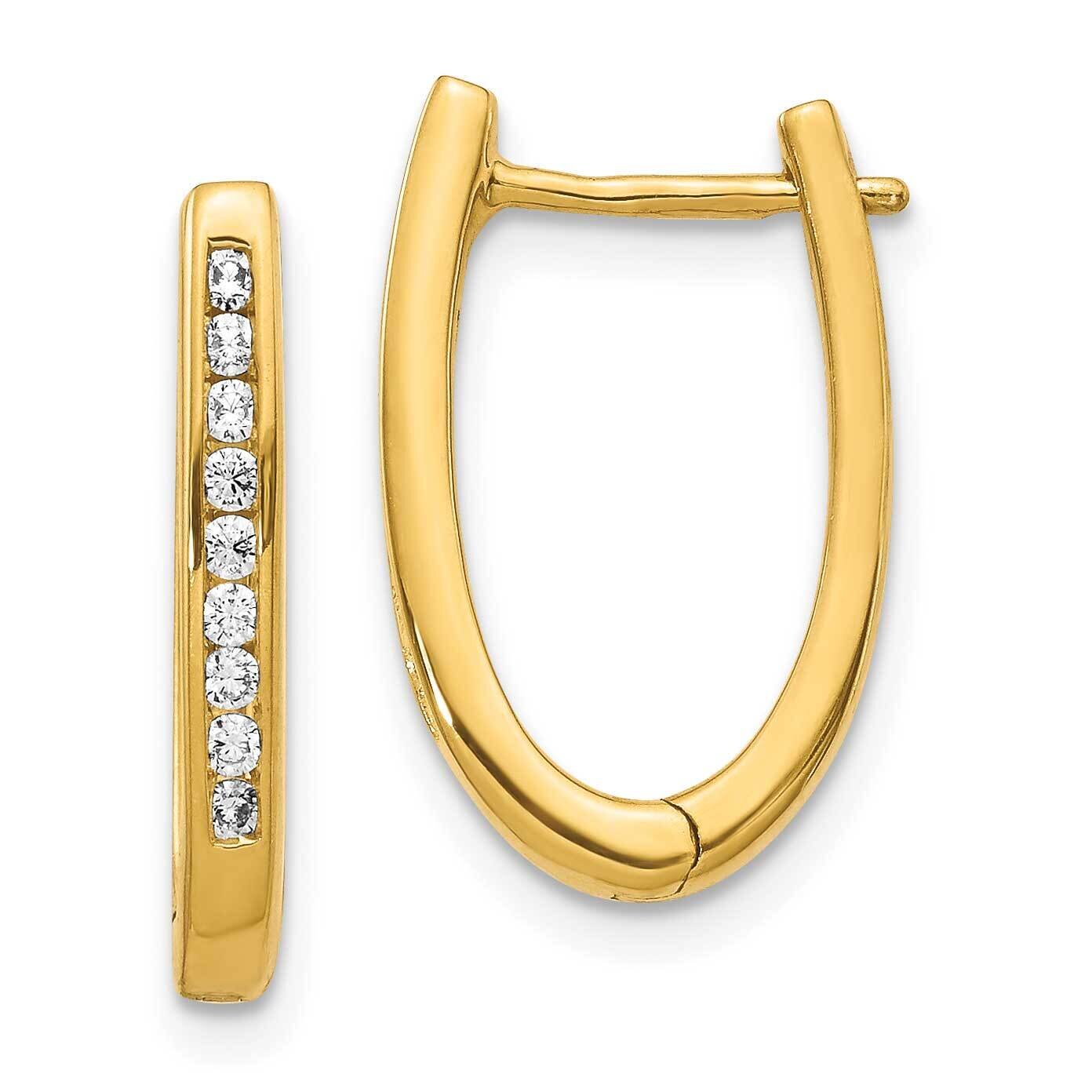 SI1/SI2 G H I Oval Hoop Earrings 14k Yellow Gold Lab Grown Diamond EM5370-025-YLG, MPN: EM5370-025-…