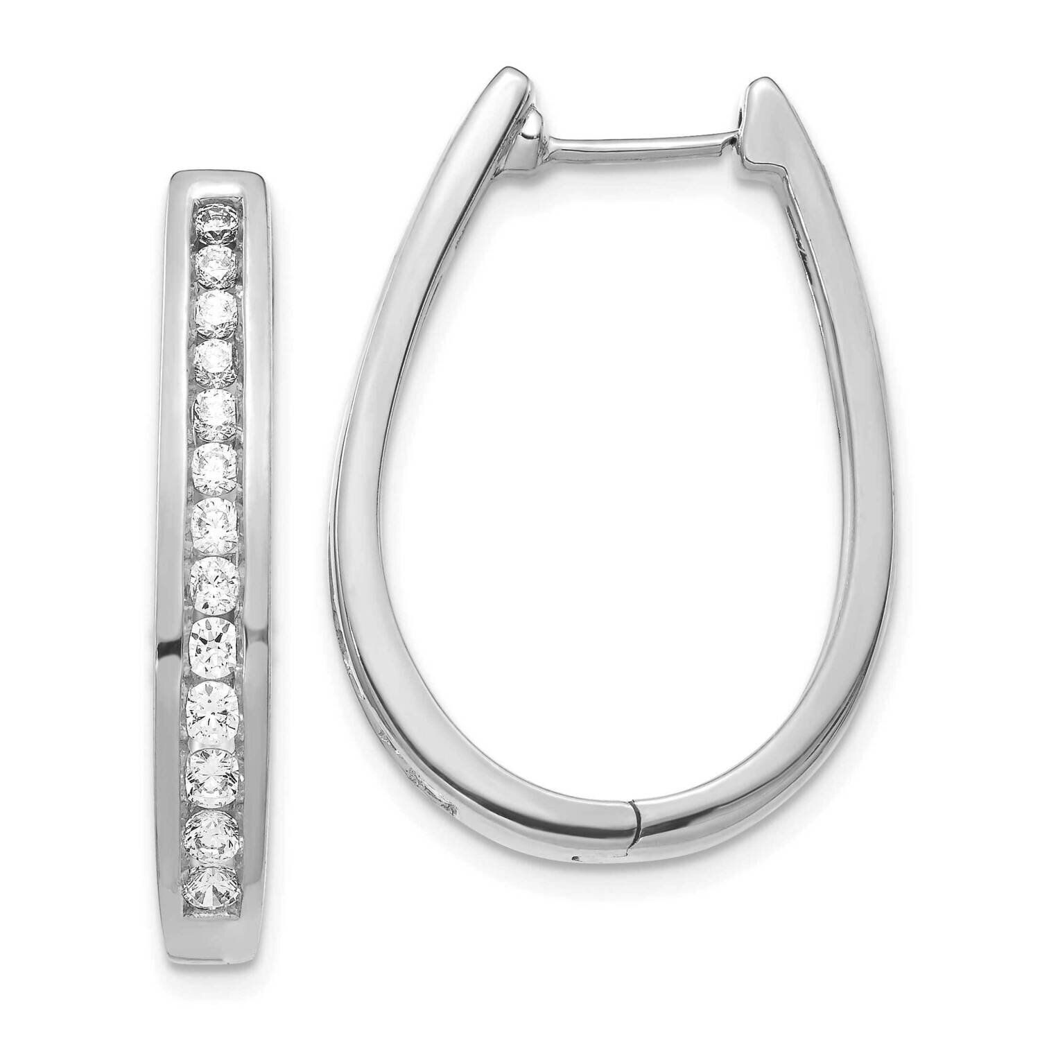 SI1/SI2 G H I Hoop Earrings 14k White Gold Lab Grown Diamond EM5372-100-WLG