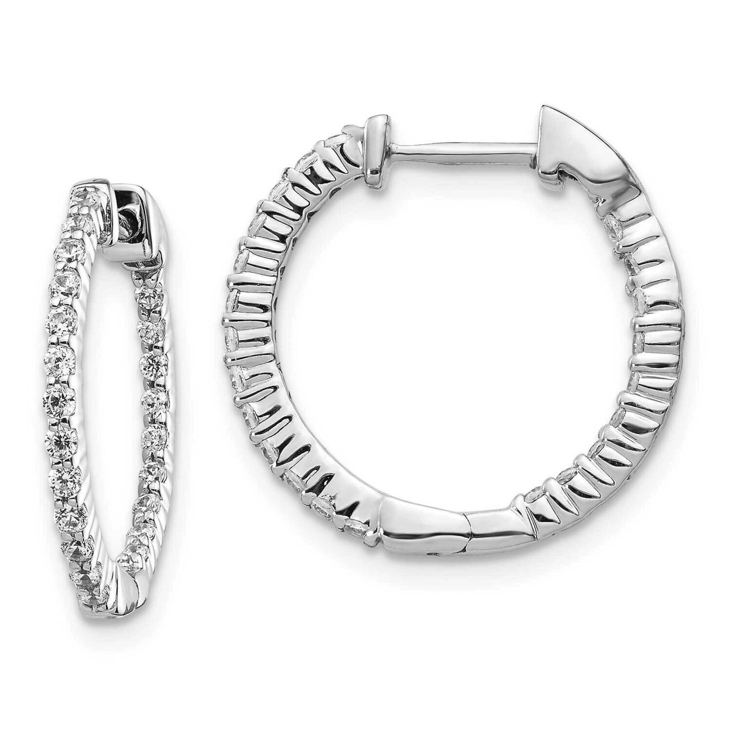 Polished Lab Grown Diamond SI1/SI2 G H I In And Out Hinged Hoop Ear 14k White Gold EM5430-050-WLG, …