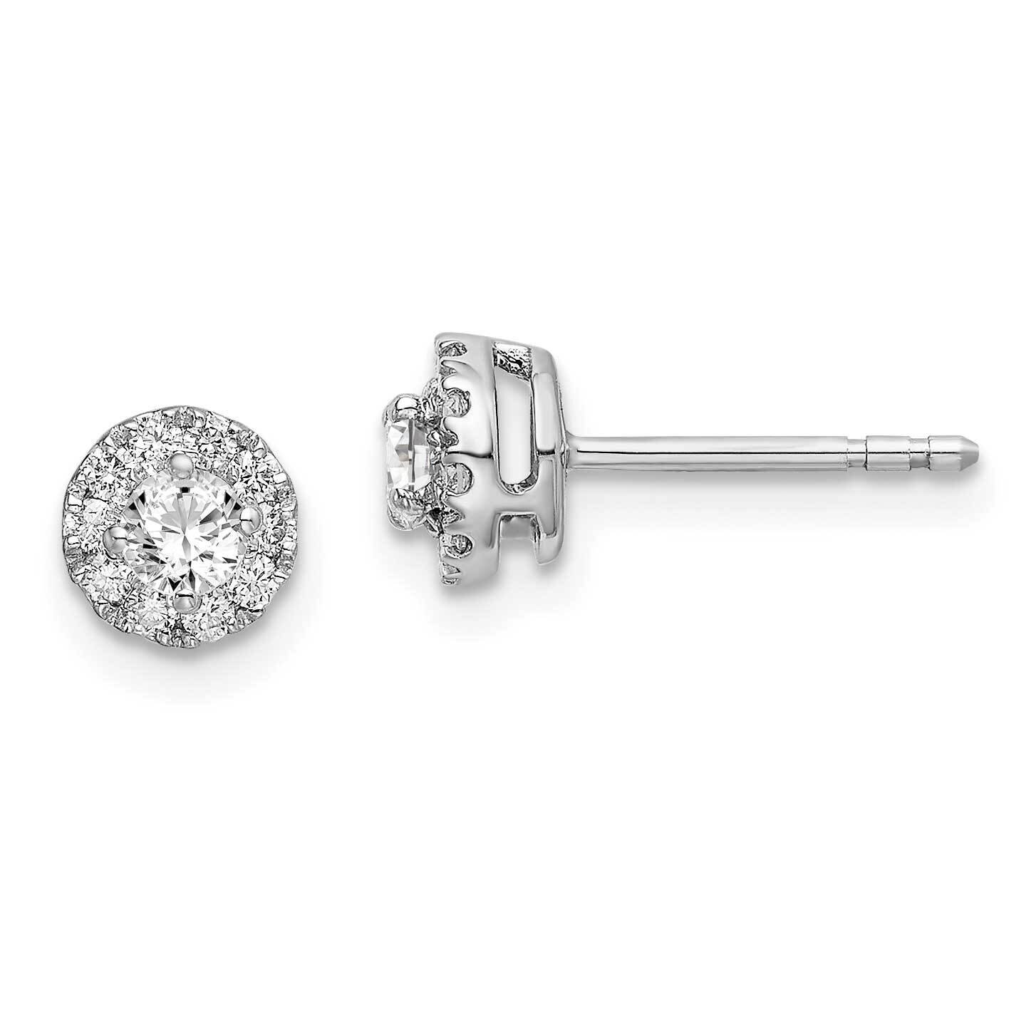 SI1/SI2 G H I Round Halo Earrings 14k White Gold Lab Grown Diamond EM6635-050-WLG, MPN: EM6635-050-…