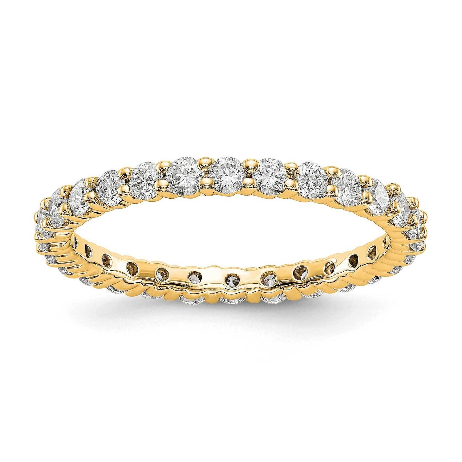 SI1/SI2 G H I Shared Prong Eternity Band 14k Yellow Gold Lab Grown Diamond ET0001-100-75YLG, MPN: E…
