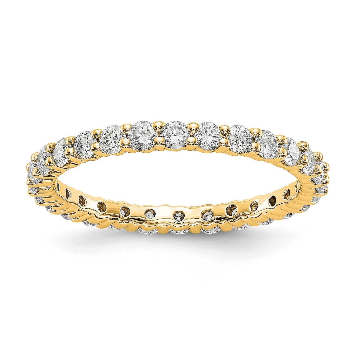 SI1/SI2 G H I Shared Prong Eternity Band 14k Yellow Gold Lab Grown Diamond ET0001-100-9YLG