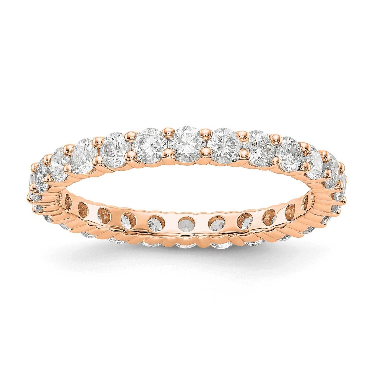 SI1/SI2 G H I Shared Prong Eternity Band 14k Rose Gold Lab Grown Diamond ET0001-150-45RLG