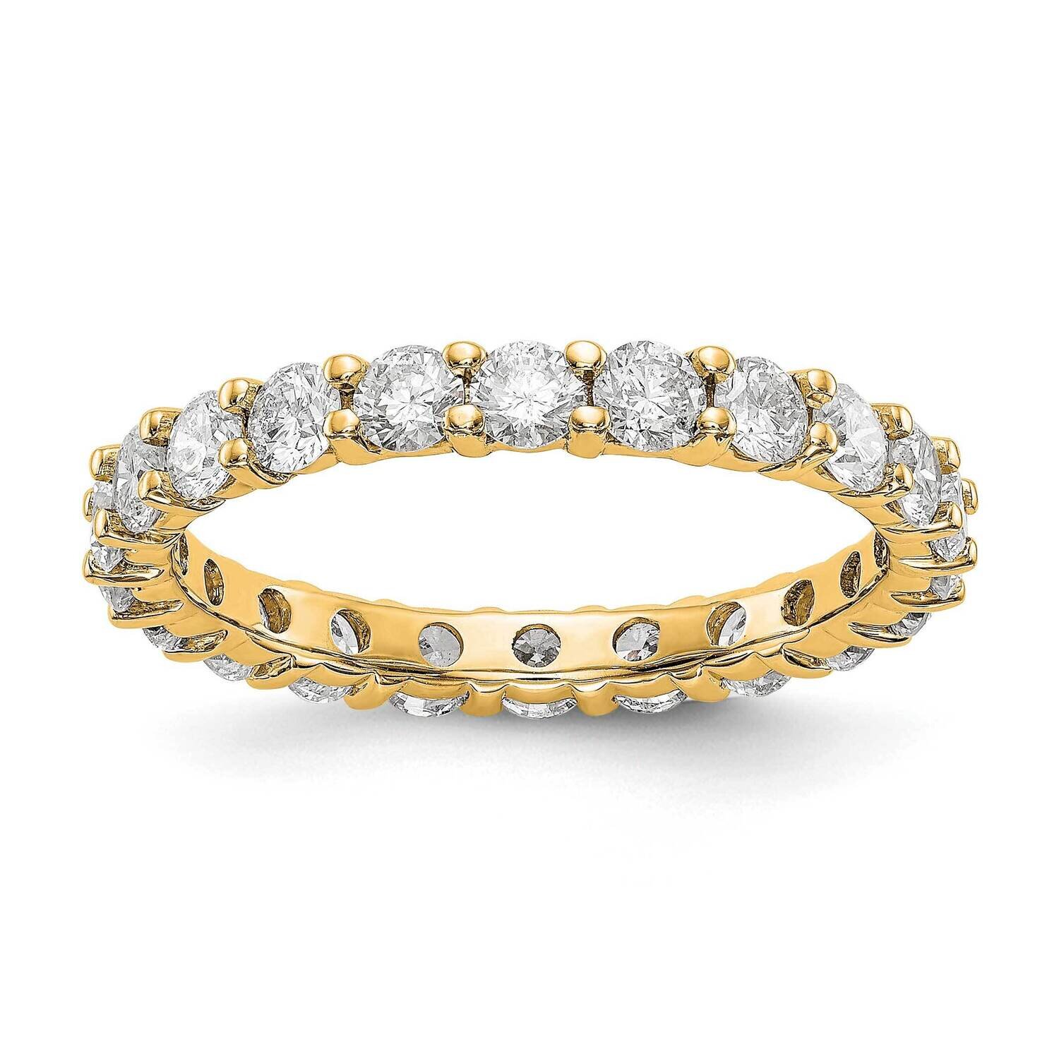 SI1/SI2 G H I Shared Prong Eternity Band 14k Yellow Gold Lab Grown Diamond ET0001-200-7YLG