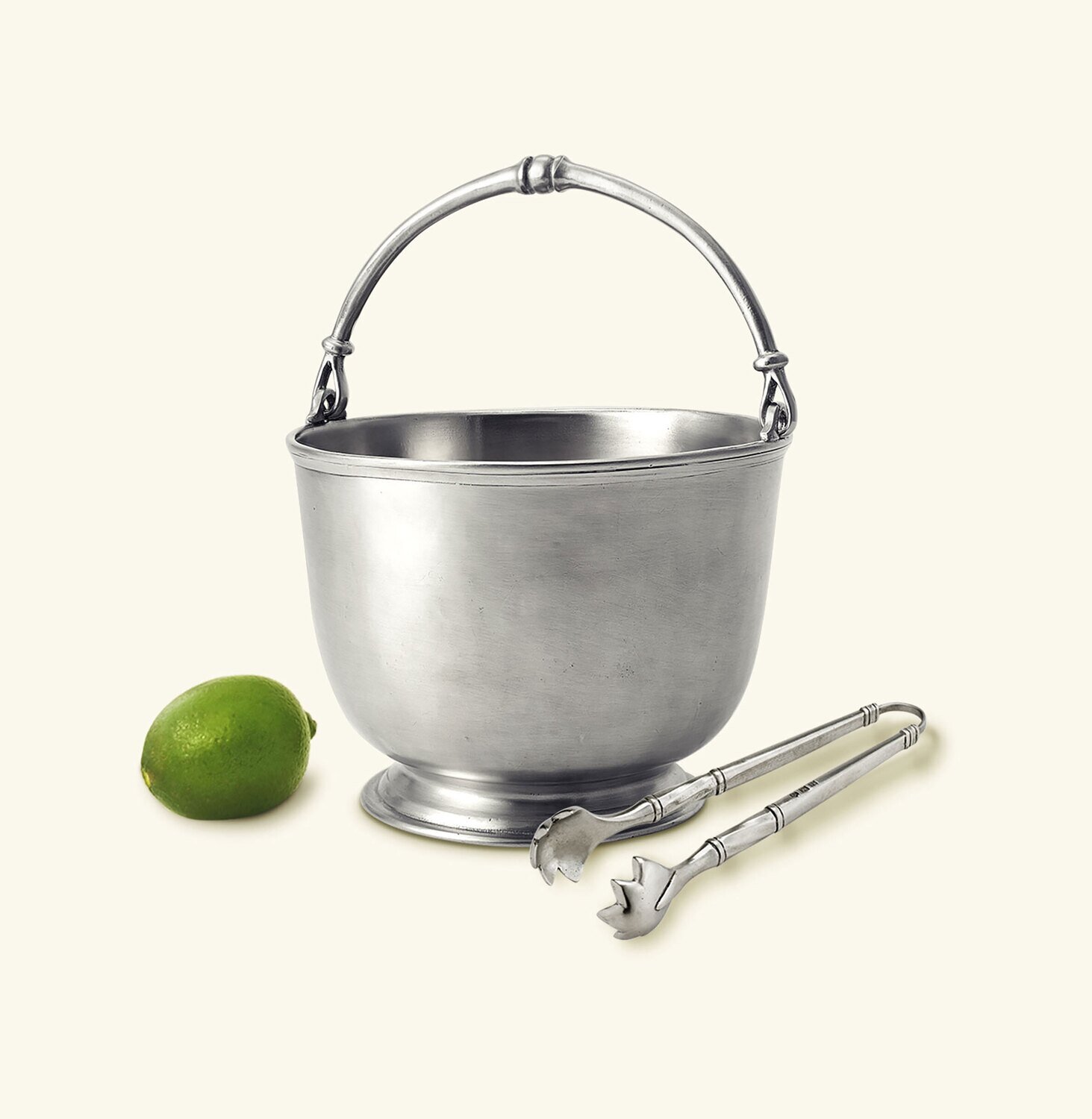 Match Pewter Bar Ice Bucket with Tongs A510.6