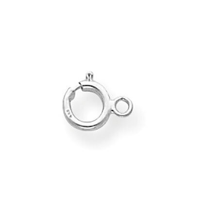 Spring Ring with Flat Ring Clasp 10k White Gold 1W1715