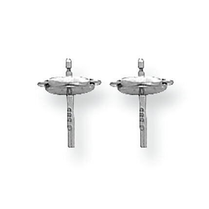 Small Guardian Back and Straight Trigger Post Earring Setting 18k White Gold 8W662, MPN: 8W662,