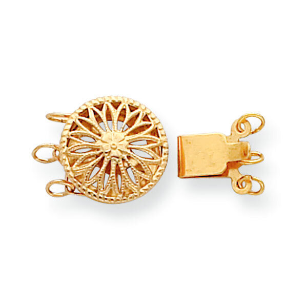 12.3mm 3-Strand Pearl Clasp Gold Filled GF3560, MPN: GF3560,