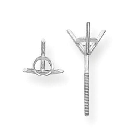 Round 3-Prong with Heavy Threaded Post .16ct. Earring Setting Platinum PL323