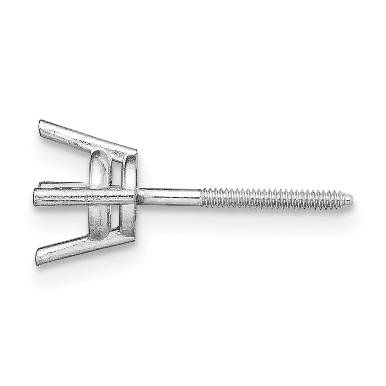 Round 4-Prong with Heavy Threaded .13ct. Post Earring Setting Platinum PL329, MPN: PL329,