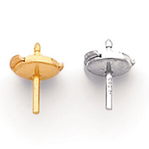 Large Guardian Post and Back Earring Setting Platinum PL665, MPN: PL665,