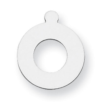 Round with Hole with Eyelet Stamping Sterling Silver Rhodium-plated SS1074, MPN: SS1074,