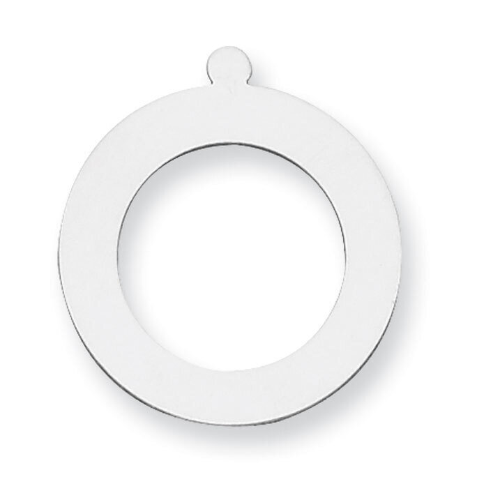 Round with Hole with Eyelet Stamping Sterling Silver Rhodium-plated SS1077, MPN: SS1077,