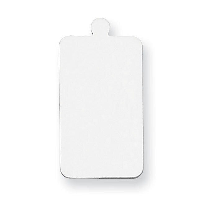 Rectangle with Round Edges with Eyelet Stamping Sterling Silver Rhodium-plated SS1170, MPN: SS1170,