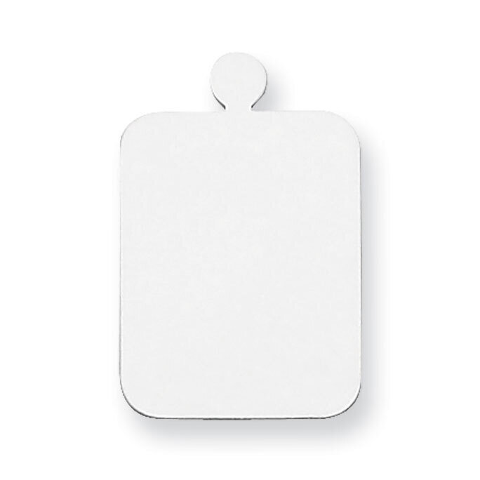 Rectangle with Round Edges with Eyelet Stamping Sterling Silver Rhodium-plated SS1171, MPN: SS1171,