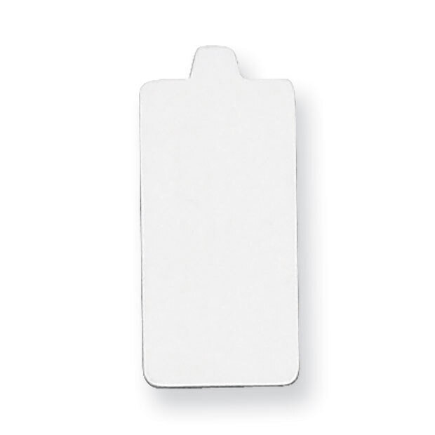 Rectangle with Round Edges with Eyelet Stamping Sterling Silver Rhodium-plated SS1174, MPN: SS1174,