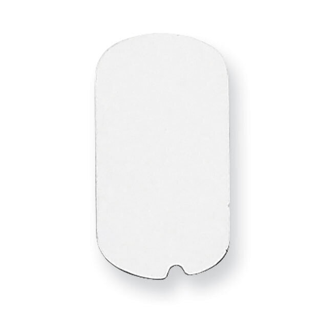 Dog Tag Shape Stamping Sterling Silver Rhodium-plated SS1208, MPN: SS1208,