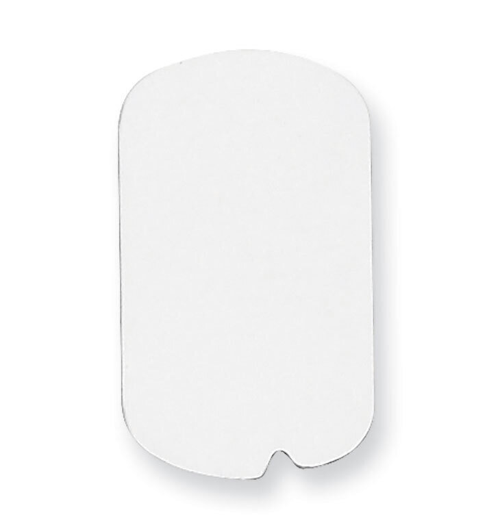 Dog Tag Shape Stamping Sterling Silver Rhodium-plated SS1211, MPN: SS1211,