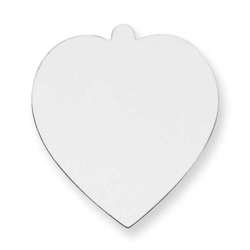 Heart Shape with Eyelet Stamping Sterling Silver Rhodium-plated SS1238, MPN: SS1238,
