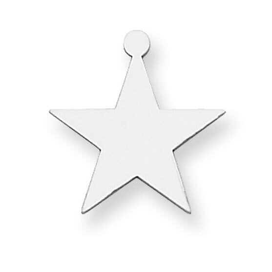 Star Shape with Eyelet Stamping Sterling Silver Rhodium-plated SS1252, MPN: SS1252,