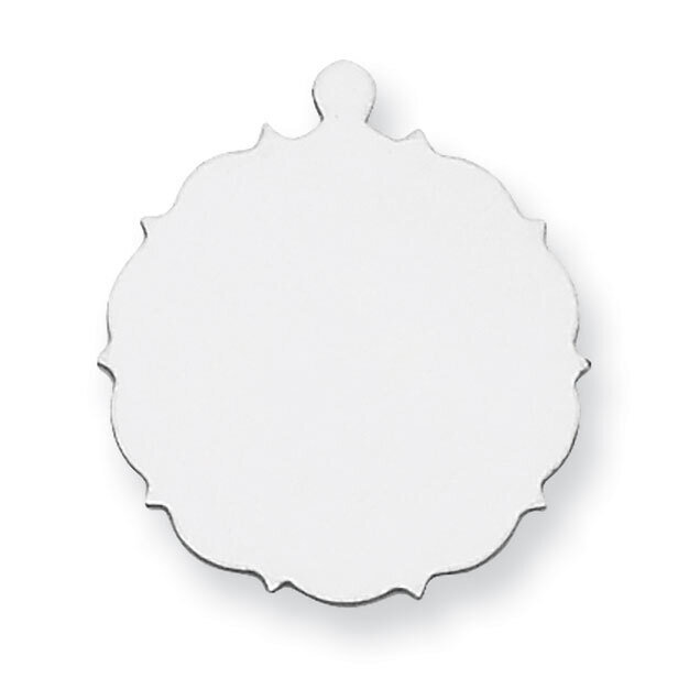 Rhodium-platedFancy Disc with Eyelet Stamping Sterling Silver SS1256, MPN: SS1256,