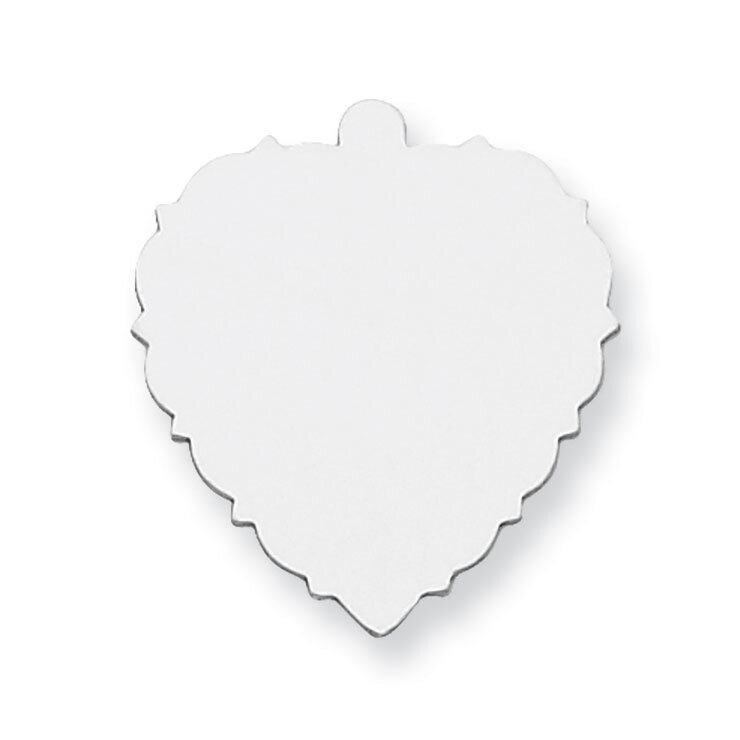 Fancy Heart with Eyelet Stamping Sterling Silver Rhodium-plated SS1263, MPN: SS1263,