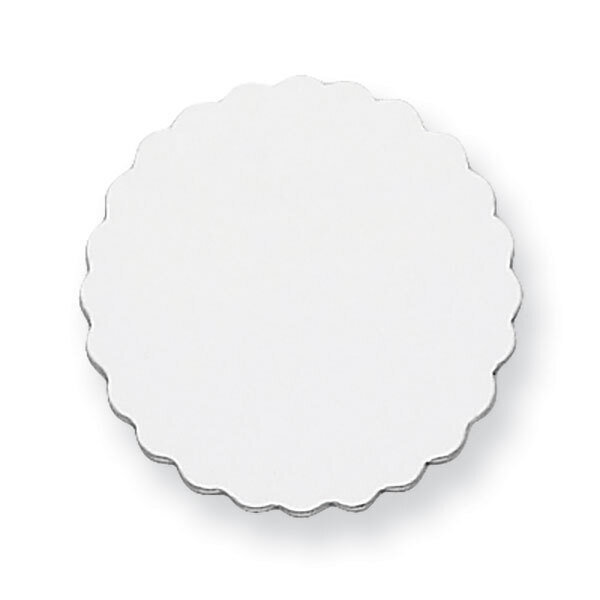 Scalloped Circle Stamping Sterling Silver Rhodium-plated SS1266, MPN: SS1266,