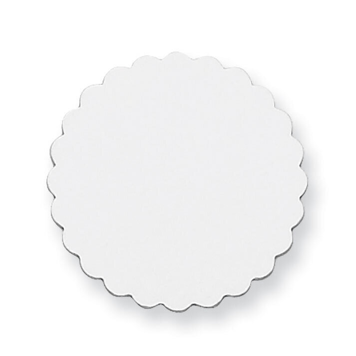 Scalloped Circle Stamping Sterling Silver Rhodium-plated SS1267, MPN: SS1267,