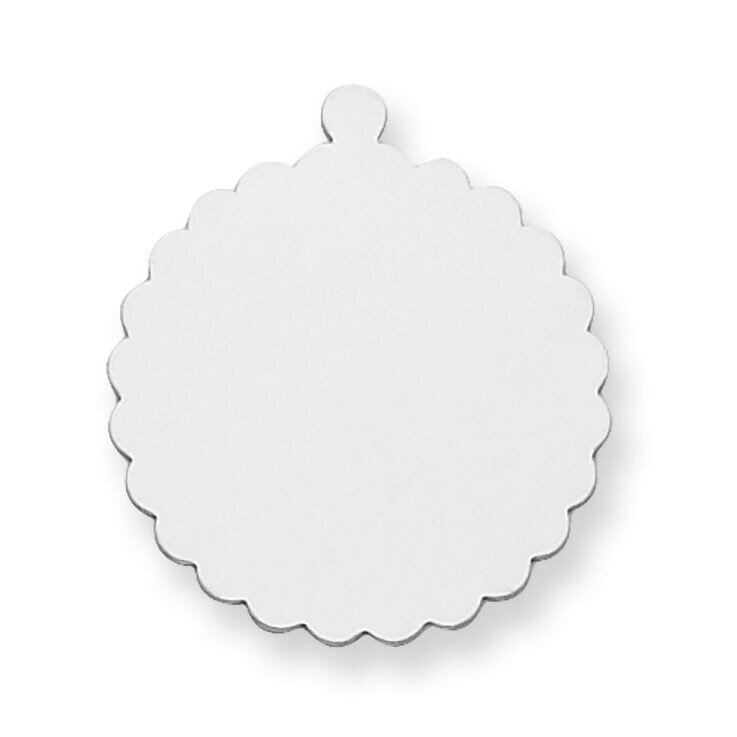 Round Scalloped with Eyelet Stamping Sterling Silver Rhodium-plated SS1269, MPN: SS1269,