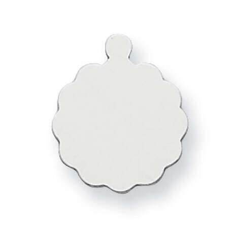 Round Scalloped with Eyelet Stamping Sterling Silver Rhodium-plated SS1272, MPN: SS1272,