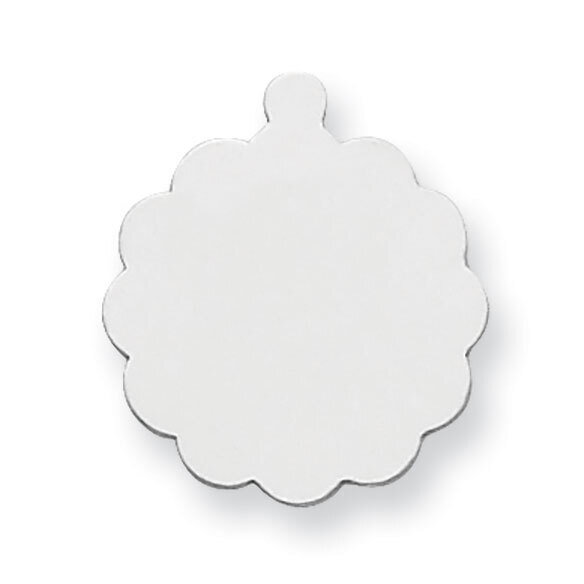 Round Scalloped with Eyelet Stamping Sterling Silver Rhodium-plated SS1275, MPN: SS1275,