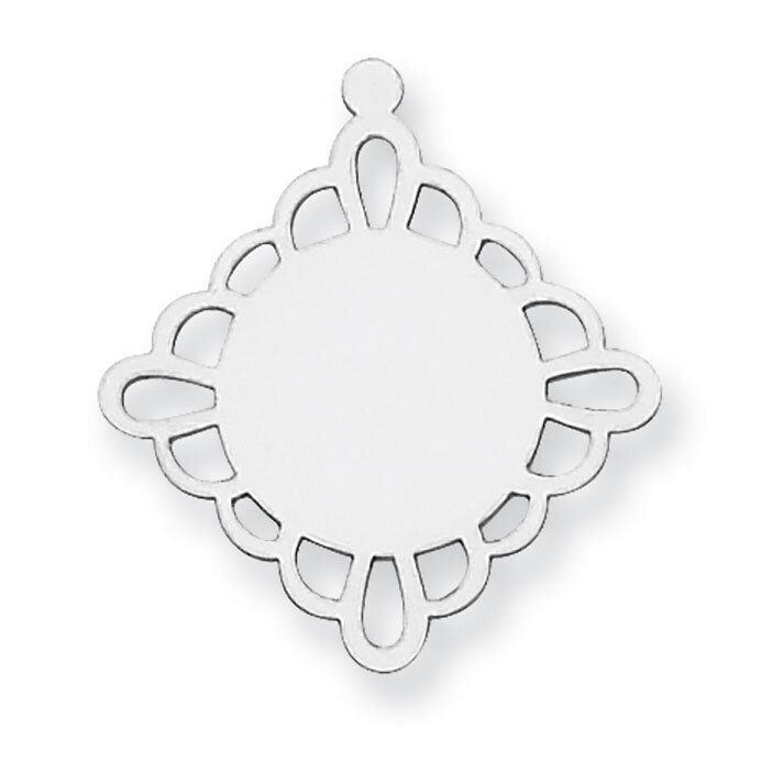 Open Diamond Shaped Scalloped with Eyelet Stamping Silver-plated SS1289, MPN: SS1289,