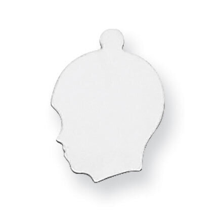 Boys Head with Eyelet Stamping Sterling Silver Rhodium-plated SS1364, MPN: SS1364,