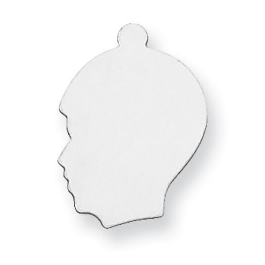 Boys Head with Eyelet Stamping Sterling Silver Rhodium-plated SS1366, MPN: SS1366,