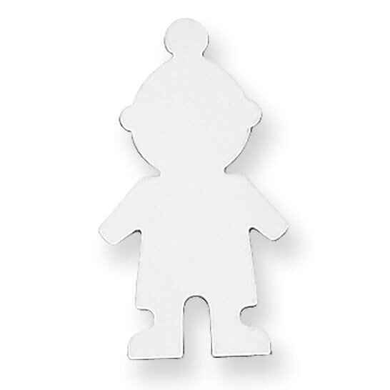 Boy with Eyelet Stamping Sterling Silver Rhodium-plated SS1386, MPN: SS1386,