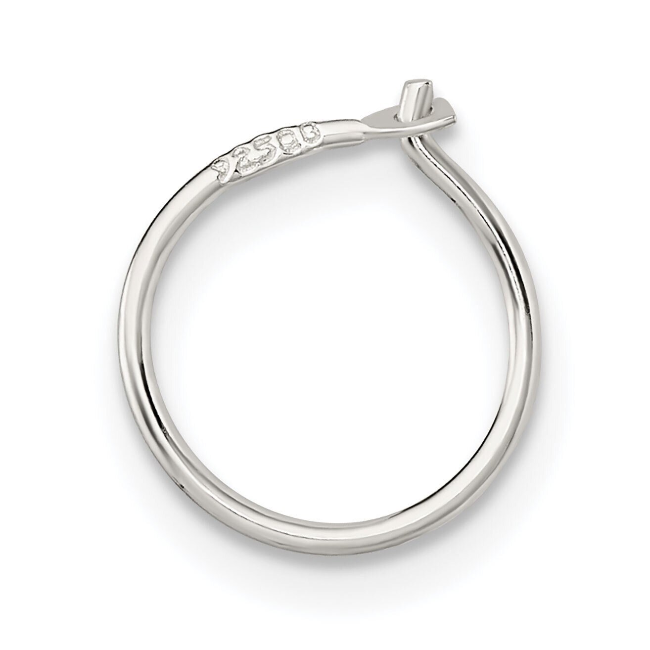10.0mm Diameter Wire Hoops Sterling Silver SS3062, MPN: SS3062,