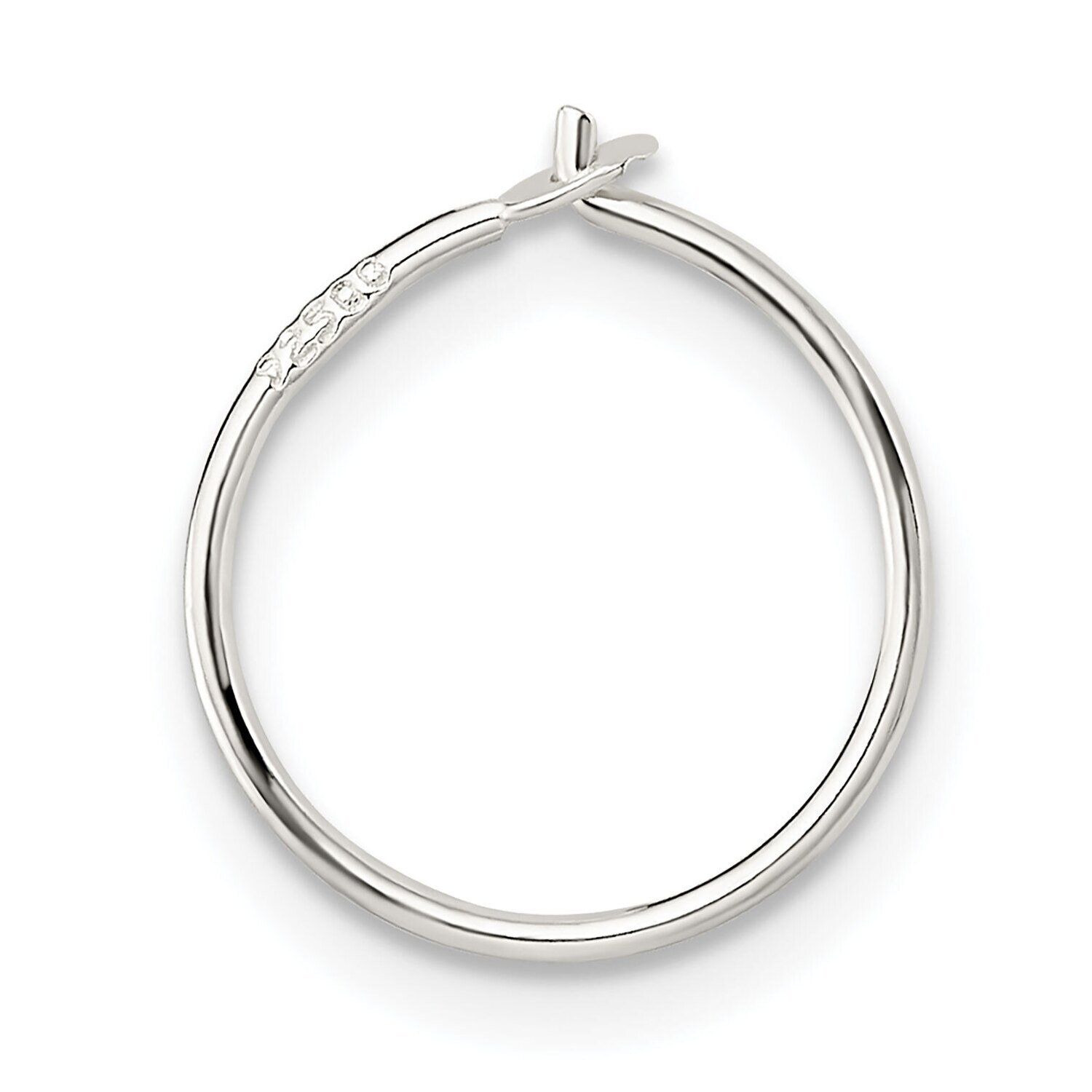 12.0mm Diameter Wire Hoops Sterling Silver SS3063, MPN: SS3063,